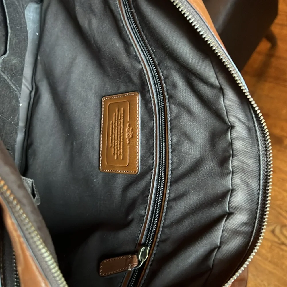 Coach Cognac Brown Leather Computer Bag Briefcase